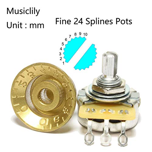 Musiclily Pro B-Stock Imperial Pulgadas Tamaño Abalone Circle Top Botones de Potenciómetro Speed Knobs Perillas para USA Guitarra Eléctrica Les Paul Style, Ámbar (Juego de 4)