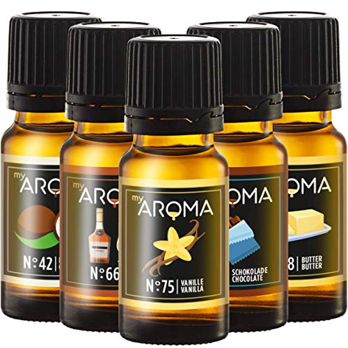 myAROMA | Set: Panadería - aroma natural puro para cocinar y hornear (5x 10ml) | sin azúcar y sin edulcorante