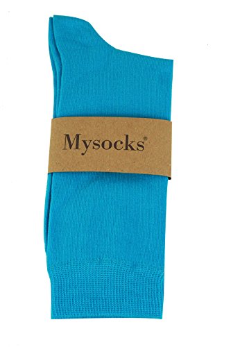 Mysocks Calcetines de color liso para hombres y mujeres turquesa