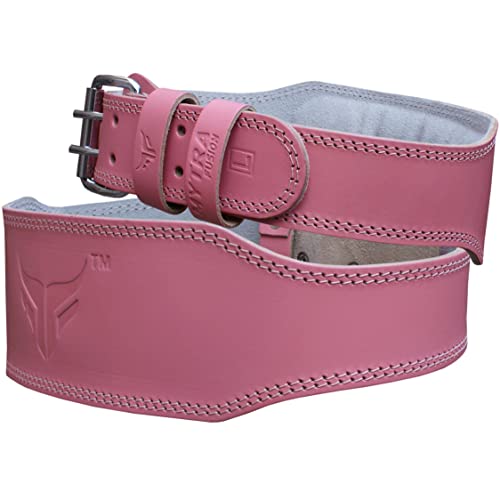 Mytra Fusion 4 inch Leather Power lifting and Weight Lifting Belt (Small, Pink)