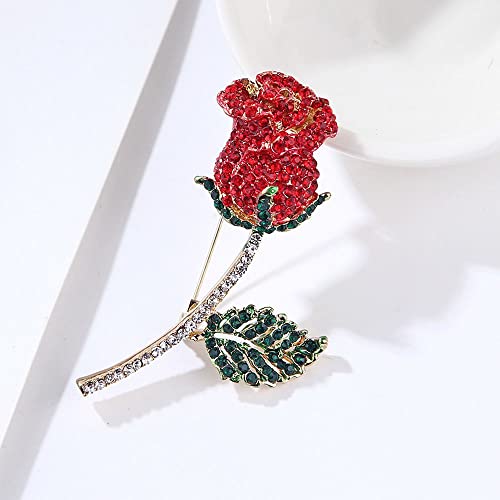 MZY118 Broche de Mujer, Broche de Flor de Rosa de aleación para Regalo de Accesorio de Ropa de Mujer, Pin de Insignias de Esmalte(D)