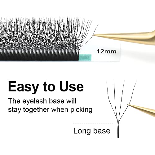 NAGARAKU Extensiones de Pestañas Volumen Ruso Prefabricados 4D 0.07 D 14mm Mix Tejidas a Mano Injerto Fácil Natural Blando Suave Eyelash Extensions Pestañas Postizas Negro