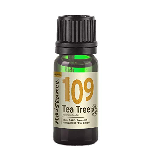 Naissance Aceite Esencial Árbol de Té Puro BIO (No. 109) 10ml - Certificado Ecológico Natural Orgánico, Ideal Para Acné, Cuero Cabelludo, Uñas – Reduce Enrojecimiento Uniformiza Tono Piel