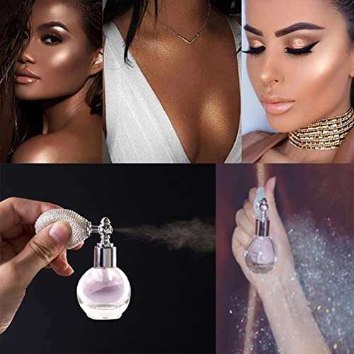 NAKYLUCY Highlighter Powder Spray Glitter Powder Maquillaje en Aerosol Glitter High Gloss Spray Shimmer Sparkle Powder Maquillaje en Aerosol para Rostro y Cuerpo Regalos