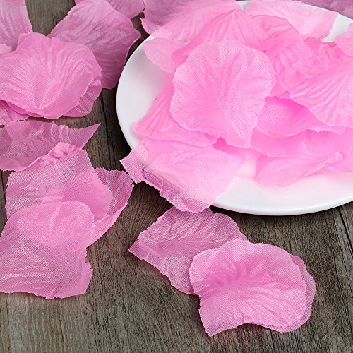 Naler 2000 Piezas de Flores Artificiales de Seda pétalos de Rosa para Navidad, Flores de Boda, Confeti, Tabla de dispersión Rosadas