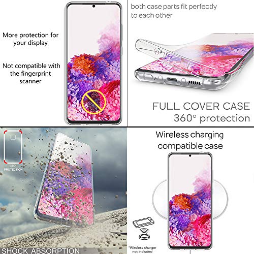 NALIA 360 Grados Case Compatible con Samsung Galaxy S20 Ultra Funda, Ultra-Fina Silicona Integral Trasera Delantera Carcasa Completa Full Cover Protectora Pantalla Cubierta Bumper, Color:Transparente