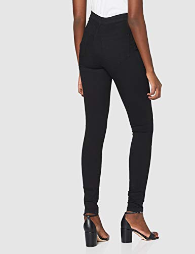 NAME IT Nmella Super HW Jeans Gu304 Noos Vaqueros Slim, Negro (Black), L para Mujer