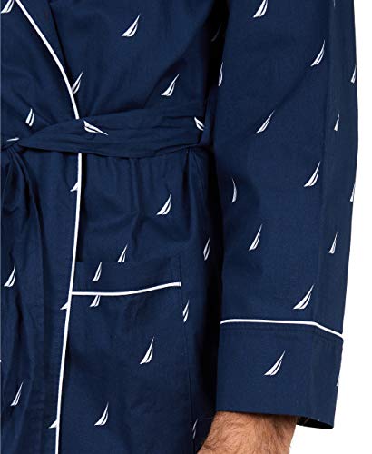 Nautica Albornoz tejido de algodón ligero de manga larga para hombre - azul - Large/X-Large