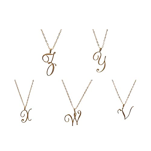 #N/D Collar con 26 letras inglesas con el nombre cursivo del alfabeto de la palabra de oro de la personalidad exclusiva collar