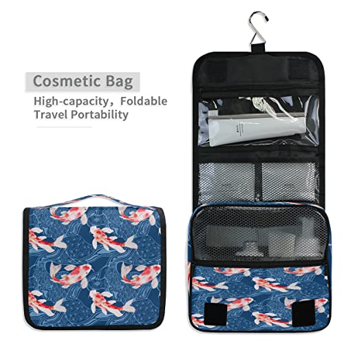 Neceser de artículos de tocador japoneses, patrón asiático, bolsa de maquillaje cosmético, para mujeres, hombres, niñas, viajes, con gancho para colgar, accesorios portátiles, organizador