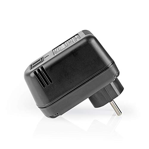 NEDIS Convertidor de Poder Transformador de Corriente - 230 V de CA - 110 V de CA - 45 W - Salida Estadounidense sin Toma de Tierra Negro