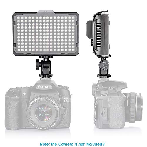Neewer Panel de luz 176 LED Regulable con 2 Pilas de Litio de 2600 mAh Cargador Doble a USB para cámaras réflex Digitales Canon Nikon etc. para grabaciones de vídeo en Estudio fotográfico