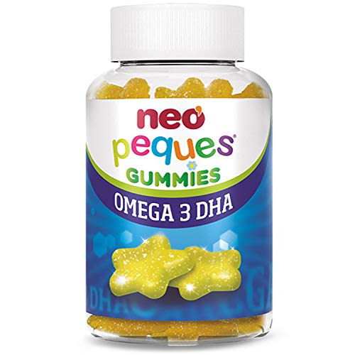 Neo Peques | Gummies Omega 3 y DHA de Origen Vegetal 30 Unidades | Gominolas a Base de Colina y Vitaminas | Tomar 1 o 2 al Día | Para Mayores de 3 años | Caramelo Masticable Infantil | Sabor a Limón