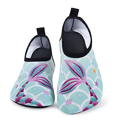 Niña Escarpines Deportes Acuático，Sirena Zapatos de Agua Descalzo Barefoot Calcetines de Natación para Paseo Playa Buceo Snorkel Kayak Surf