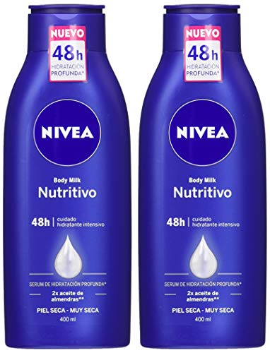 NIVEA Body Milk Nutritivo - 48h Cuidado hidratante intensivo - 400 ml, pack of 2