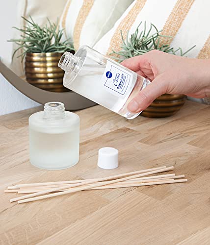 NIVEA Creme - Recambio para ambientador con aroma a crema, suficiente para aproximadamente 2,5 recargas Creme Original, recipiente de cristal con 12 varillas de madera, 250 ml