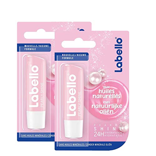 NIVEA Labello Cherry Shine (2 x 5,5 ml), Bálsamo labial enriquecido con aceites naturales y pigmentos brillantes, cuidado de los labios hidratación de larga duración durante 24 horas