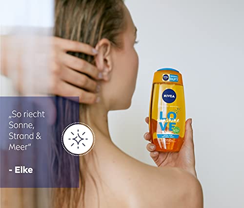 NIVEA Love Sunshine - Gel de ducha (250 ml), gel de ducha veraniego con aloe vera para una piel notablemente suave, ducha con el exclusivo aroma de crema solar Nivea Sun