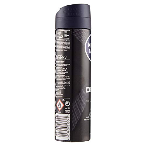 Nivea Men Deep Black Dry & Clean, Desodorante Antitranspirante, 150ml