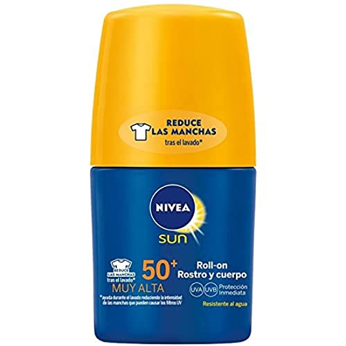 NIVEA Sun - Roll On crema solar Hidratante Protege & Hidrata FP50 - Protección UV muy alta - 50 ml