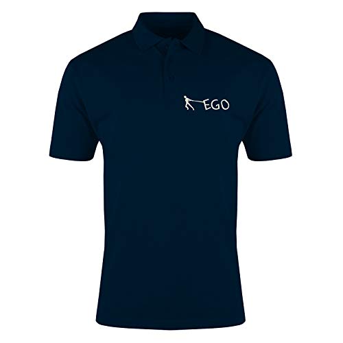 Nothingtowear Ego Baggage Motivation Camiseta Polo Bordado para Hombre Azul Marino S