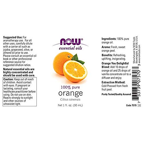 Now Foods Aceite Esencial, Aceite De Naranja Puro 1 Unidad 30 ml