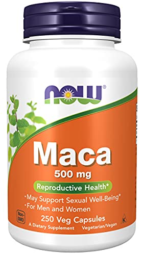 Now Foods, Maca, 500 mg, 250 Cápsulas veganas, Probado en Laboratorio, Vegetal, Sin Gluten, Sin Soja, Vegetariano