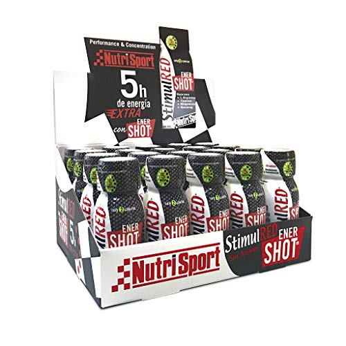 Nutrisport - StimulRed Enershot, Energía para el Deporte, Guaraná, Taurina, Arginina, Magnesio y Gingseng, Shot de 60 ml, 20x60 ml