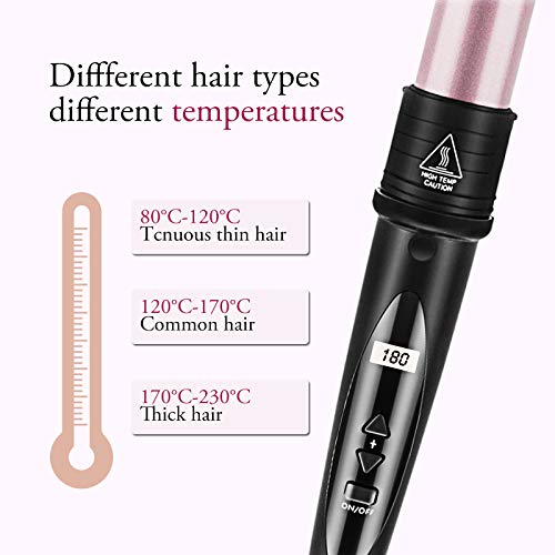 NWOUIIAY Rizador de Pelo 6 en 1 Multifuncional Planchas Rizadoras Profesional Pantalla LCD Rizador Pelo Temperatura Ajustable Calentamiento Rápido Adecuado para Todo Tipo de Pelo