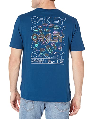 Oakley Men's Circled Feathers B1B TEE, Poseidon, Small