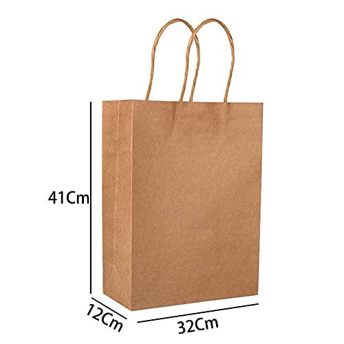 Oceano Bolsa de papel kraft,,Bolsas de Papel con Asas de Colores,Bolsa de Regalo Kraft con Asa,Bolsas de Fiesta de Regalo con Asas,Bolsas Papel Regalo 25UD (32x41x12, BLANCO)