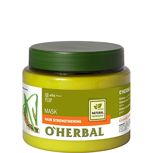 O'Herbal Mascarilla Fortificante Natural Ecológica Hidratante Sin Sulfatos Ni Siliconas Profesional Para Fortalecimiento Del Cabello / Pelo Con Extracto De Raíz De Cálamo O'Herbal 500Ml 500 ml