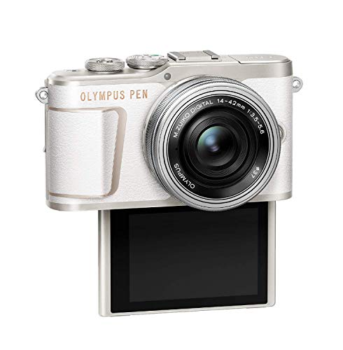 Olympus E-PL10 Pancake Zoom - Cámara de 10 MP (batería y cargador incluidas) blanco - kit cuerpo con dos objetivos E-PL10 blanco + EZ-M1442EZ plata