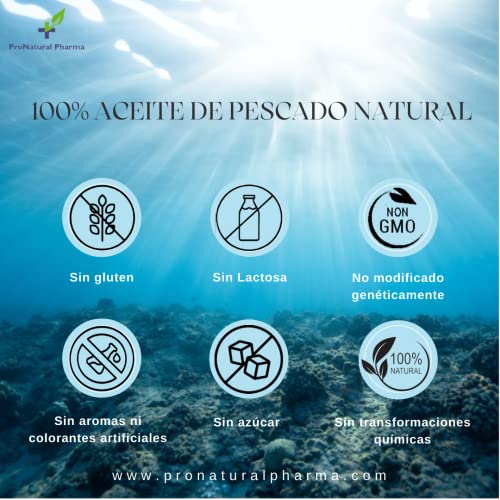 Omega 3 ProNatural Pharma + Vitamina E, 30 cápsulas blandas 1000 mg. Aceite de pescado