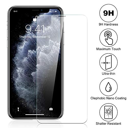 omitium Protector Pantalla para iPhone 11 Pro MAX, 3 Piezas Cristal Templado iPhone XS MAX [Marco de Instalación Fáci] Dureza 9H Anti-Arañazos Vidrio Templado Premium iPhone 11 Pro MAX - 6,5 Pulgadas