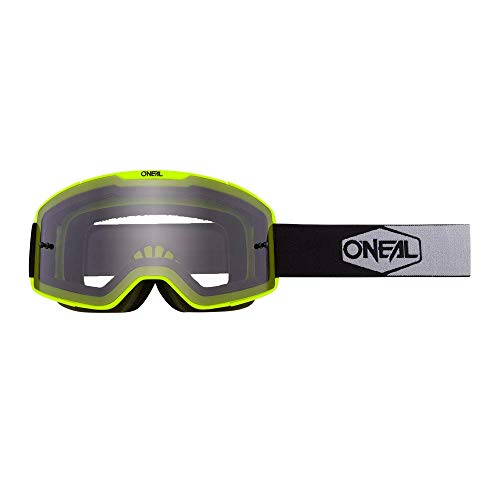 O'Neal | Gafas de Motocross | MX MTB DH FR Downhill Freeride | Correa ajustable, comodidad óptima, ventilación perfecta | Gafas B-20 | Unisex | Amarillo Neón Negro Gris claro | Talla Única