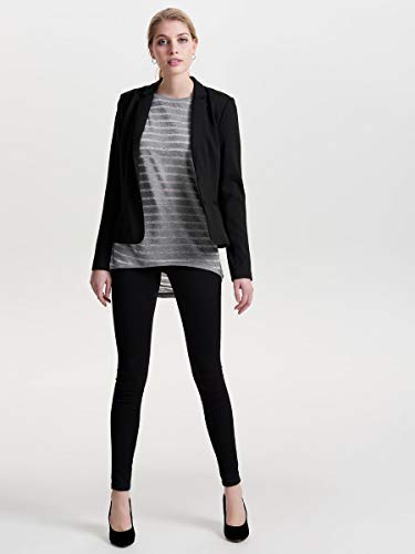 Only Onlpoptrash Blazer Noos Chaqueta de Traje, Gris (Black), 40 (Talla del Fabricante: Medium) para Mujer