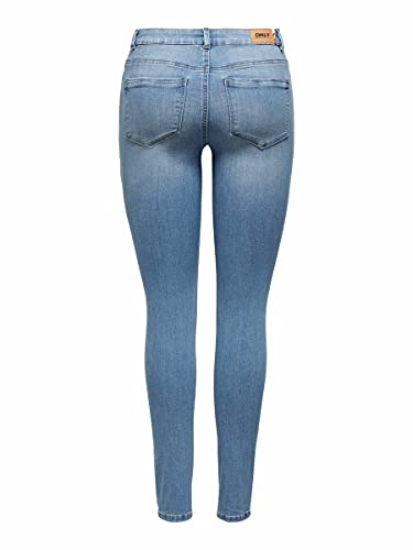 Only Onlwauw Life Mid SK DEST Bj759 Noos Vaqueros, Azul (Denim Light Medium Blue Denim), M/34 para Mujer