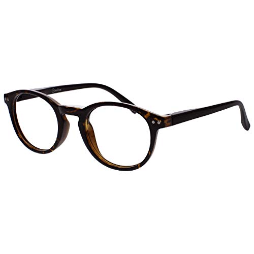 Opulize Zen Gafas De Lectura Oscuro Marrón Carey Pequeño Hombres Mujeres Bisagras Resorte R24-2 +1,00