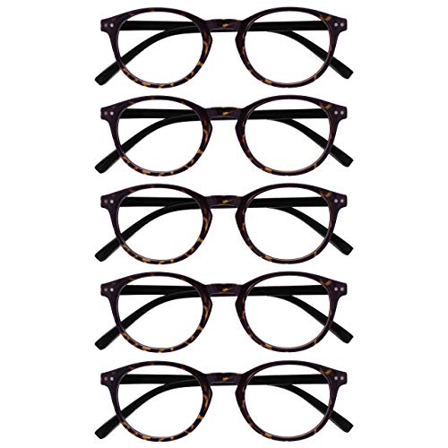 Opulize Zen Pack 5 Gafas De Lectura Oscuro Marrón Carey Pequeño Hombres Mujeres RRRRR24-2 +3,00