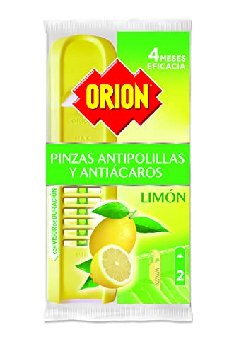 Orion Protección Total - Pinzas Antipolillas para armarios, Aroma Limón - 2 unidades
