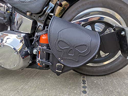 ORLETANOS Diablo Skull - Bolsa para sillín Harley Davidson Softail Fatboy Heritage Starrahmen Fat Bob 2018