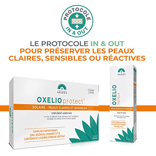 OXELIO Protect 60 Cápsulas | Cuidado solar | Para pieles claras, sensibles y reactivas | ¡Para preparar y mejorar su verano!