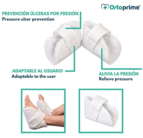 Pack 2 Patucos Antiescaras OrtoPrime - Cojines Antiescaras Pies Codos - Protectores de Cama y Silla de Ruedas - Taloneras Antiescaras Ortopédicas Colchón Antiescaras - Protector Talón 2 Unidades