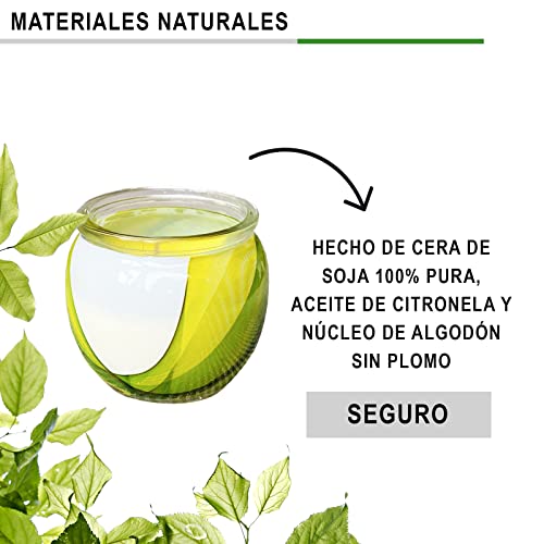 PACK 2 Velas perfumadas de citronela hechas con cera de soja natural - Vasos de velas grandes antimosquitos para exterior o interior - Velas aromaticas para regalo