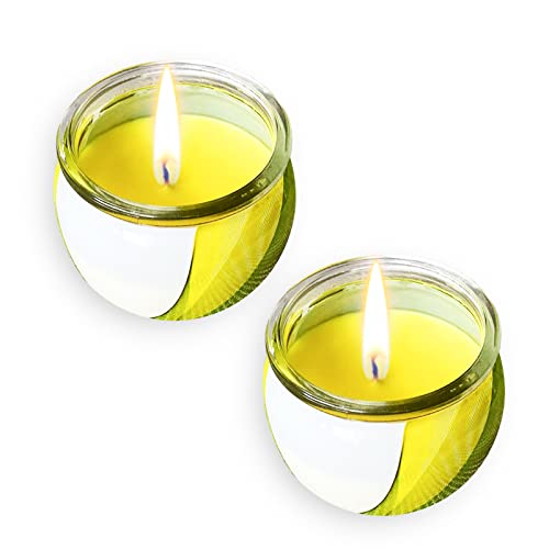 PACK 2 Velas perfumadas de citronela hechas con cera de soja natural - Vasos de velas grandes antimosquitos para exterior o interior - Velas aromaticas para regalo