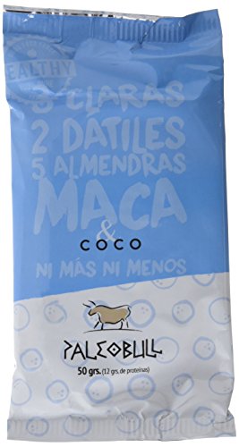 Paleobull Barrita Energética con Almendras, Coco y Maca - 9 barritas de 1 x 50 gr - Total: 450 gr