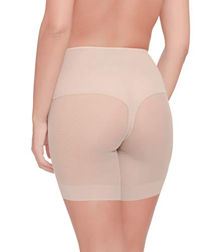 Pantalon Faja Anti-rozadura Invisible y Super Ligero. Tejido Elastico y Super Suave. (Beige, L)