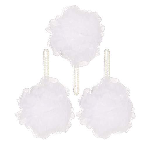 Paquete de 3 bolas de baño ligeras de malla suave para baño, ducha, baño