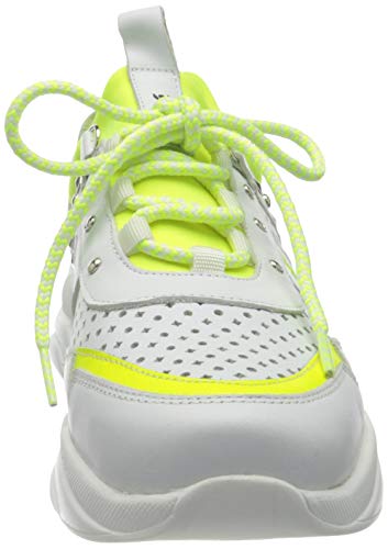 Patrizia Pepe Kids Ppj60, Zapatillas Mujer, Color Blanco Amarillo, 39 EU